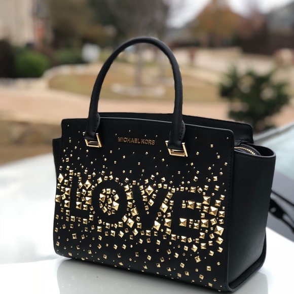 Michael kors SELMA studded medium satchel bag - Picture 2 of 8